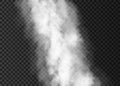 White smoke trail on transparent background. Royalty Free Stock Photo