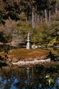 White Snake Pagoda in the garden of the Kinkaku-ji Golden Pavilion in Kyoto in Japan Royalty Free Stock Photo