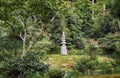 White Snake Pagoda on the islet on the Anmin-taku pond. Kinkaku-ji temple. Kyoto. Japan Royalty Free Stock Photo