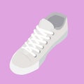 White Sneaker with laces. isolated