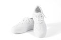 White sneakers isolated on white background. object for cut out and clipping path