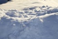 Snow bank-close up of white texture of real snow for winter back grounds Royalty Free Stock Photo