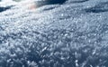 White snow crust winter high definition image with sun back light