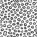 White snow leopard seamless pattern. Royalty Free Stock Photo