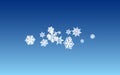 White Snow Panoramic Vector Blue Background. Royalty Free Stock Photo