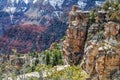 Late Winter Snows Whited the Walls in the Distance in the Grand Canyon of Arizona Royalty Free Stock Photo