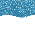 White Snow Vector Blue Background. Sky Snowflake Wallpaper. Christmas Card. New years Snowfall Design. Royalty Free Stock Photo