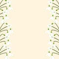 White Snowdrop Flower isolated on Ivory Beige Background. Vector Illustration