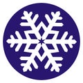 White Snowflake At Blue Circle Background