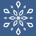 White snowflake symmetrical snow mandala crystal for design