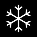 White Snowflake Icon on Black Background symbol winter Royalty Free Stock Photo
