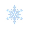 White snowflake icon, flat style