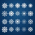 Symmetrical Snowflake Vector Icon Set For Bold 2d Game Art Royalty Free Stock Photo