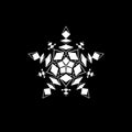 White snowflake isolated on black background vector illustration