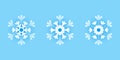 White snowflake set illustration on blue background. Christmas, new year. Vector image. Set of beautifull snowflake. Christmas