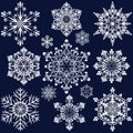 White snowflake shapes Royalty Free Stock Photo