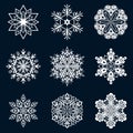 White snowflake shapes Royalty Free Stock Photo