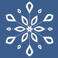White snowflake symmetrical vector snow mandala crystal for design