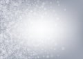 White Snowflake Vector Gray Background. Falling