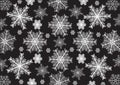 White snowflakes, black background Royalty Free Stock Photo