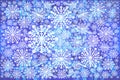 white snowflakes blue background. Royalty Free Stock Photo