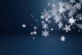 White snowflakes on blue winter banner background Royalty Free Stock Photo