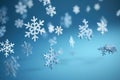 White snowflakes on blue winter banner background Royalty Free Stock Photo