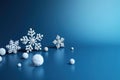 White snowflakes on blue winter banner background Royalty Free Stock Photo