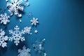 White snowflakes on blue winter banner background Royalty Free Stock Photo