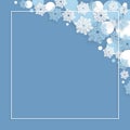 Blue Christmas winter background with snowflakes frame Royalty Free Stock Photo