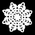 White snowflakes cut from paper on a black background. Royalty Free Stock Photo