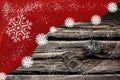 White snowflakes on dark red background beside Royalty Free Stock Photo