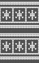 White snowflakes on gray background knitted pattern. Winter fair isle knitting texture