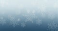 White snowflakes with intricate patterns are distributed across a gradient background Royalty Free Stock Photo