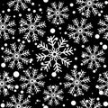 White snowflakes over white. Seamless vector background.