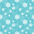 White snowflakes vector seamless pattern