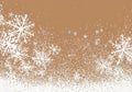 The white snowflocked background is in the Querformat, which is beige in color Royalty Free Stock Photo