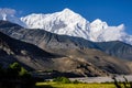 White snowy Nilgiri Mountain Peak seen from Kagbeni Village in Upper Mustang, Nepal