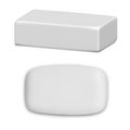 White soap bar mockup. Realistic solid soap blank Royalty Free Stock Photo