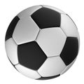 White soccer ball with black dots, Isolated