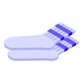 White socks icon isometric vector. Cute pair