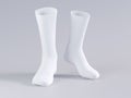 White socks, socks mockup 3d rendering illustration