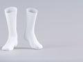 White socks, socks mockup 3d rendering illustration