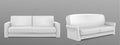 White sofa 3d with fabric surface.