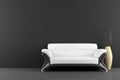 White sofa and vase with dry wood Royalty Free Stock Photo