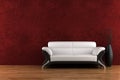 White sofa and vase with dry wood Royalty Free Stock Photo
