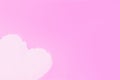 White cloud in shape of a heart on pink background. Copy space Royalty Free Stock Photo