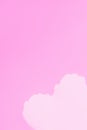 White cloud in shape of a heart on pink background. Copy space Royalty Free Stock Photo