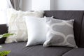 White soft cushion on sofa Royalty Free Stock Photo