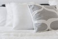 White soft cushion on sofa Royalty Free Stock Photo